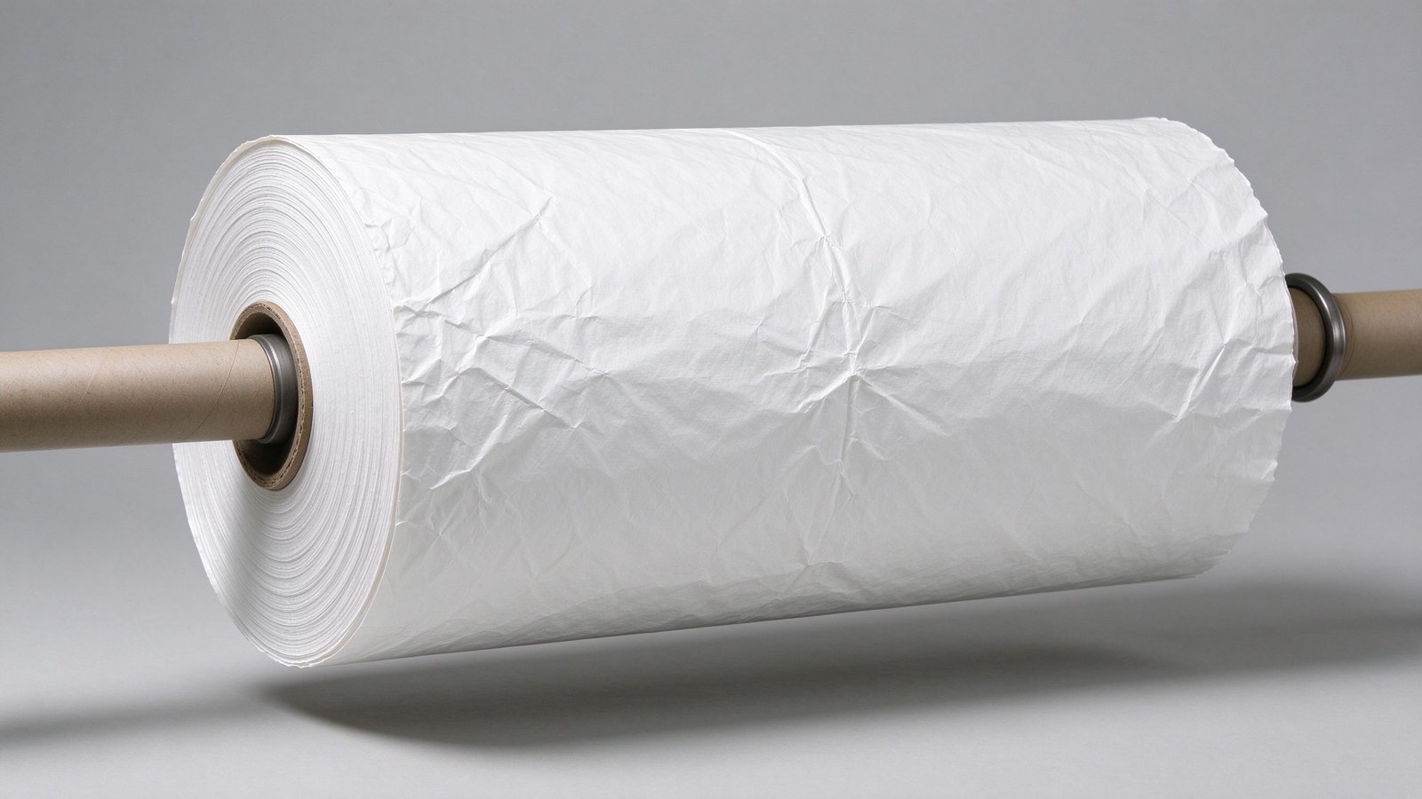 Roll of white Tyvek paper material close-up